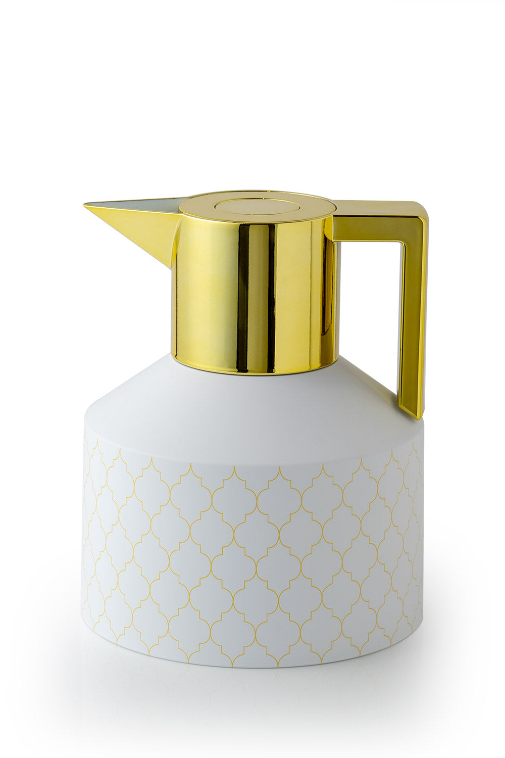 Exclusive Geo Vacuum Flask, White/Gold, 1L