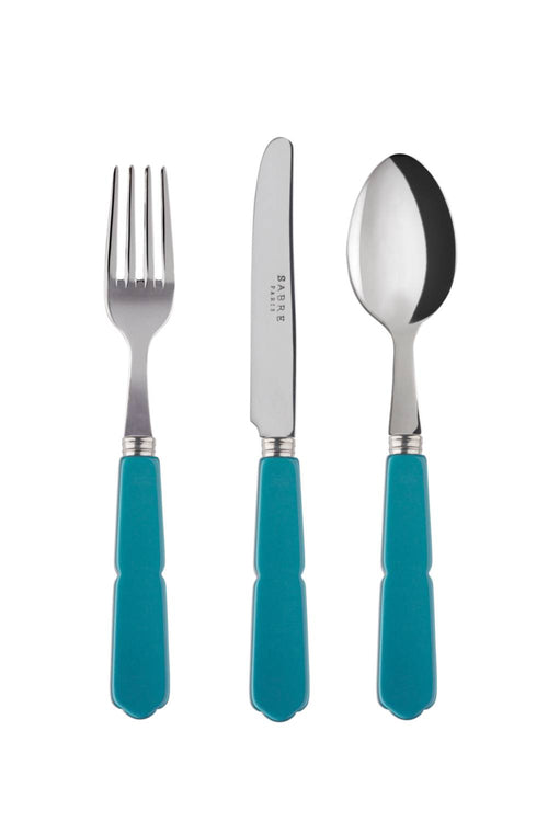 Gustave Kids Cutlery, Set of 3, Turquoise